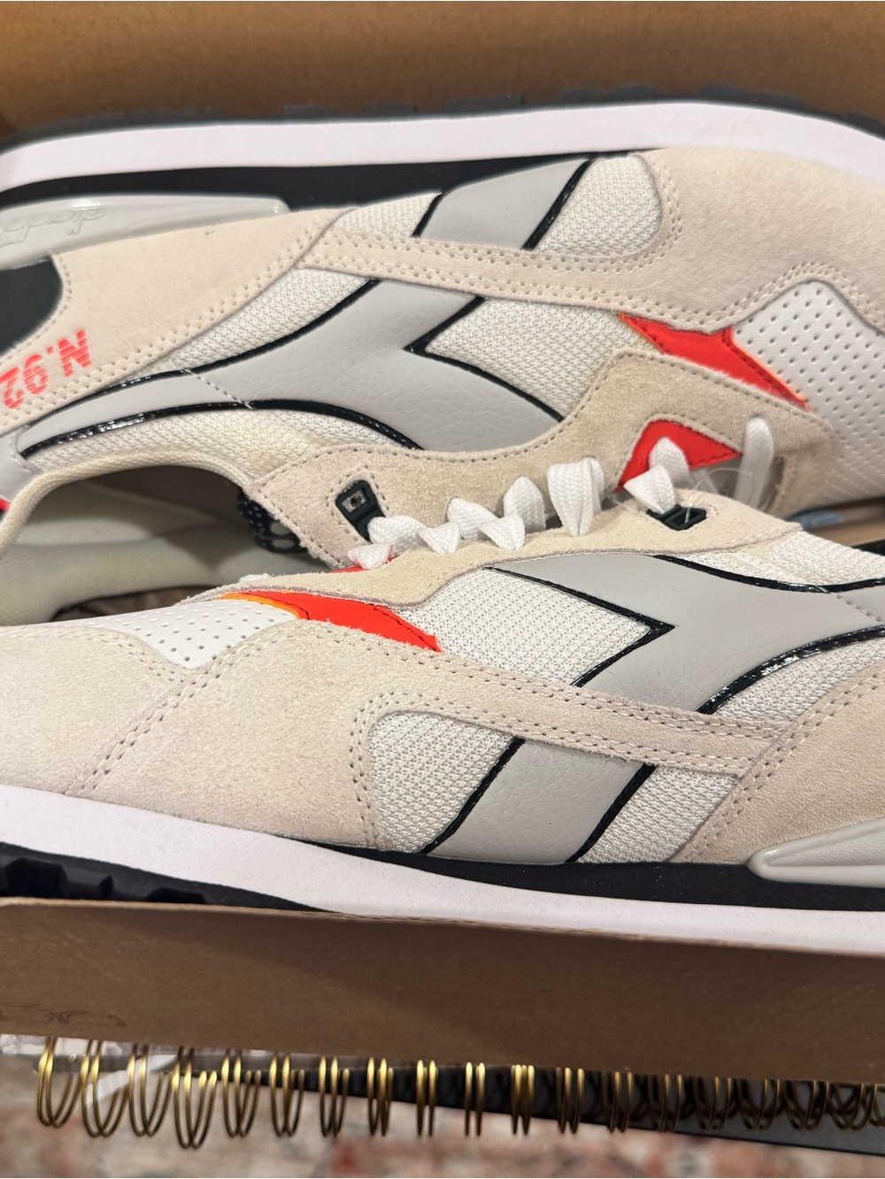 Diadora Cream Canvas Sneakers with Black Logo